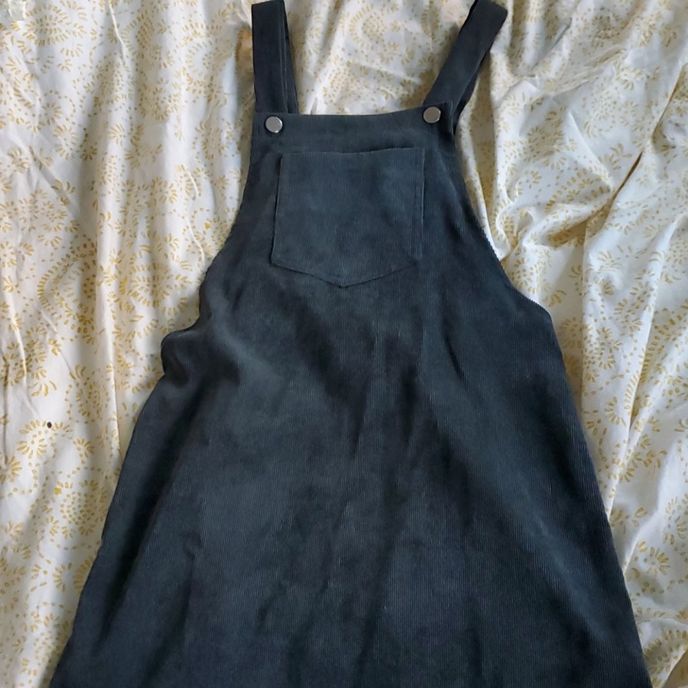 Green corduroy pinafore